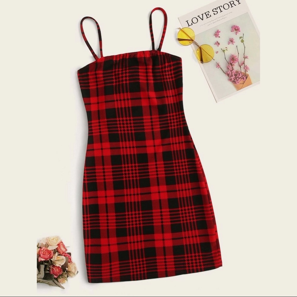 Plaid Mini Bodycon Dress